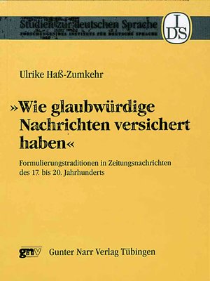 cover image of 'Wie glaubwürdige Nachrichten versichert haben'